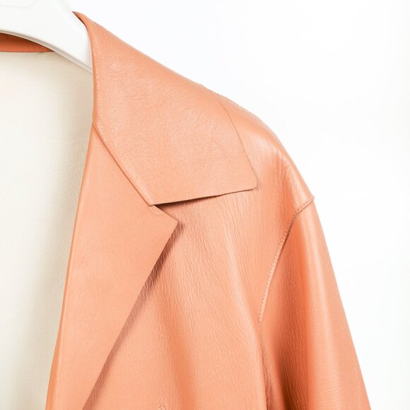 Marni R/15 Peach Leather Tulip-Print Jacket - Picture 5 of 12
